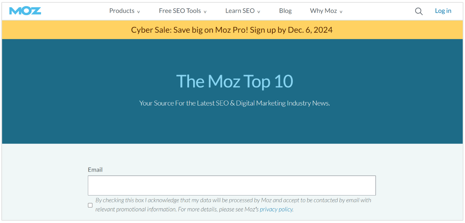 Newsletter Moz Top10